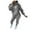 Gray, variant on Fesfesfes Women Hooded Casual Solid Shirt Hooded Blouse Pocket Plush Pant Suit
