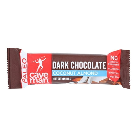 Caveman Foods Paleo-Friendly Nutrition Bar Dark Chocolate Almond Coconut (Pack of 15)
