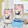 thumbnail image 4 of Every Fart is Love Note Yorkshire Terrier Guilty Face Happy Valentine's 12oz Stainless Steel Wine Tumbler Insulated Cup with Lid Yorkie Dog Lover Gifts - 01016, 4 of 5
