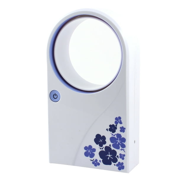 Modèle de Fleur Violet USB Puissance Aucune Feuille Ventilateur de Condition d'Air Blanc
