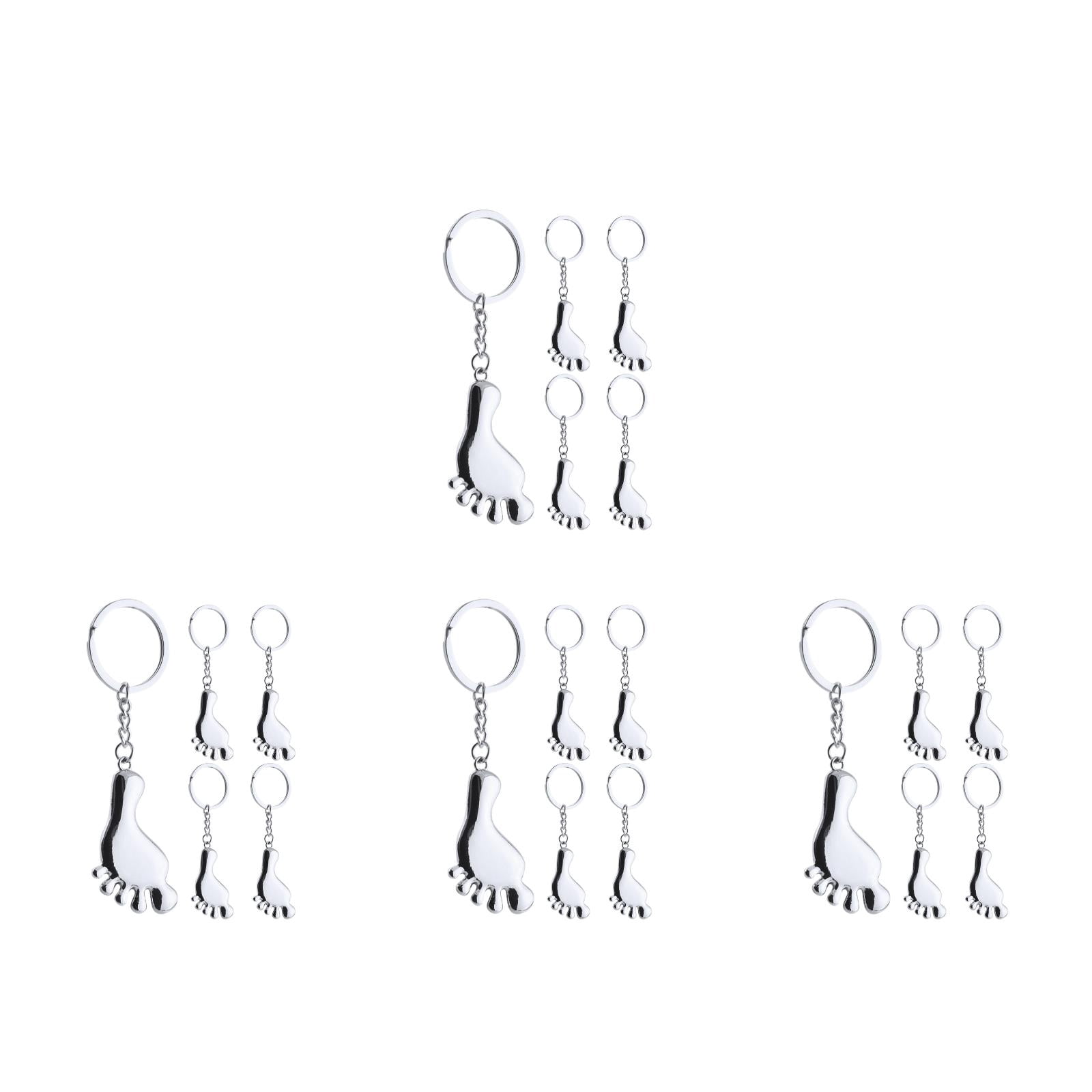 Masteelf 20 Pcs Feet Shaped Keychain Decorative Key Ring Holder Pendant Delicate Keychain Exquisite Footprint Keychain Decorative Keyring
