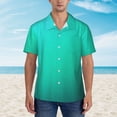 thumbnail image 2 of Sikiie Turquoise Light Blue Print Men's Hawaiian Shirt, Summer Beach Button Pocket Short Sleeve T-Shirt,XX-Large, 2 of 7