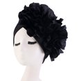 thumbnail image 4 of Women Flower Turban Cap Soild Color  Headscarf Bonnet Inner Hijabs Arab Head Wraps Indian Hat, 4 of 7