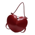 thumbnail image 5 of Women Heart Shaped Shoulder Bag Handbag PU Leather Heart Crossbody Bag Ladies Satchel Crossbody Purse, 5 of 6