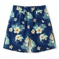 thumbnail image 6 of Men's Hawaiian Matching Set Summer Beach 2 Piece Outfits Flower Button Down Shirts and Shorts Summer Men Beach Vacation Outfits(Blue,XL), 6 of 7