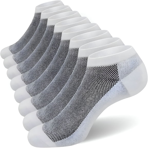 TELOLY 8 Pack Mens Ankle Socks Low Cut Comfort Casual Socks Low Cut Socks Men Size 10-13/13-15