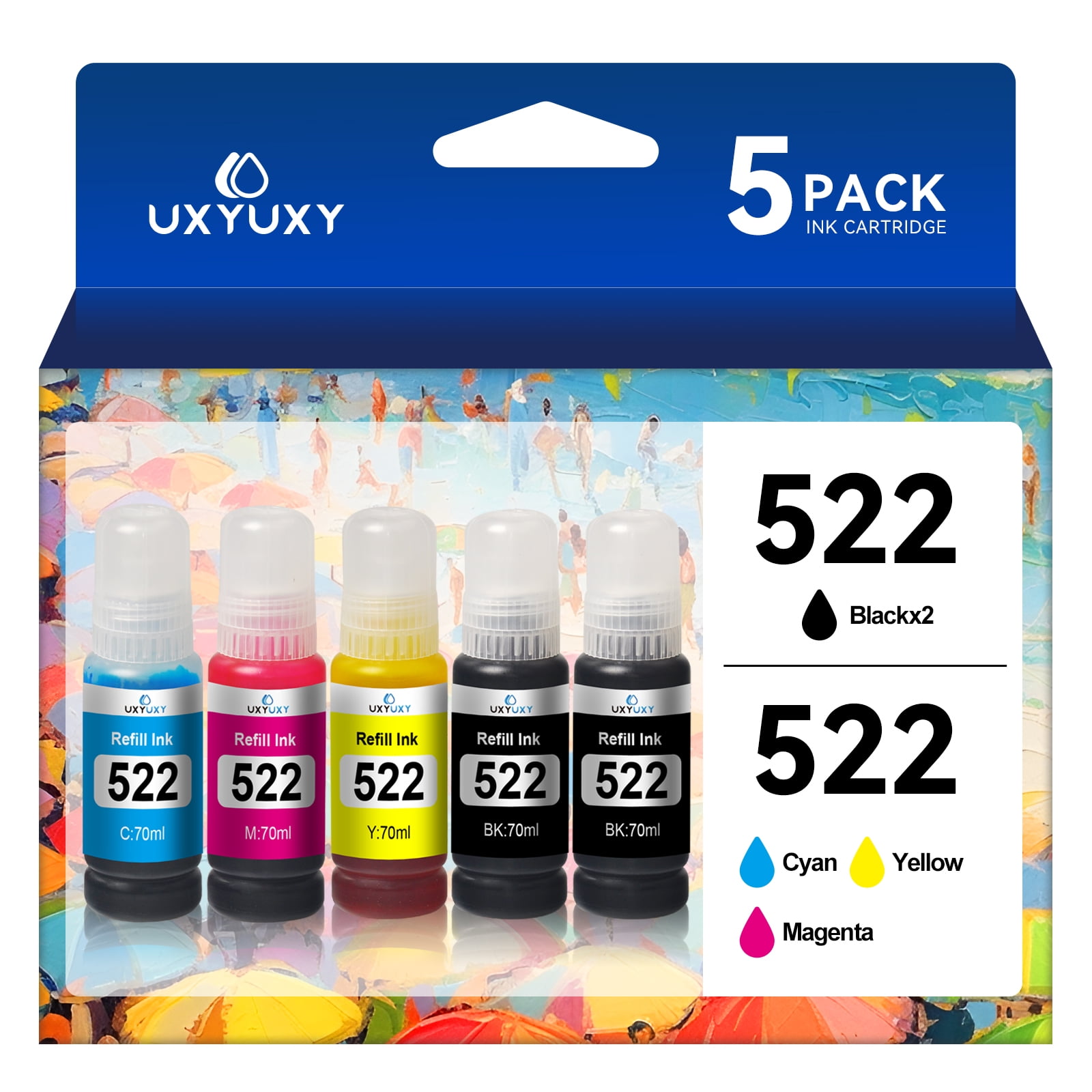 Encre Sublimation Hiipoo 580ml - Recharge Pour Imprimantes Epson ET2400, ET2720, ET2760, ET2750...