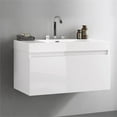 thumbnail image 2 of Fresca Mezzo White Modern Bathroom Cabinet with Integrated Sink, 2 of 3