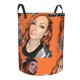 thumbnail image 2 of Cesto circular Becky Lynch, cesto para ropa plegable impermeable con asas, organizador ligero para guardar ropa de juguete para el hogar, dormitorio, sala de estar, baño, dormitorio pequeño, 2 of 8