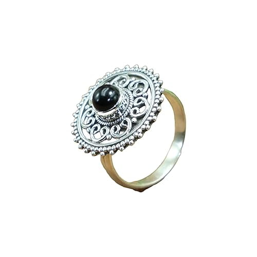 Black Onyx Gemstone 925 Sterling Silver Handmade Desing Ring Gift Jewelry for Women