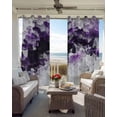 thumbnail image 4 of Purple Black Geometric Blackout Curtains, Light Blocking Print Window Curtains, Modern Abstract Crystals Artwork Thermal Insulated Window Drapes for Living Room Kitchen Cafe 2 Panels, 55"W x 39"L, 4 of 9