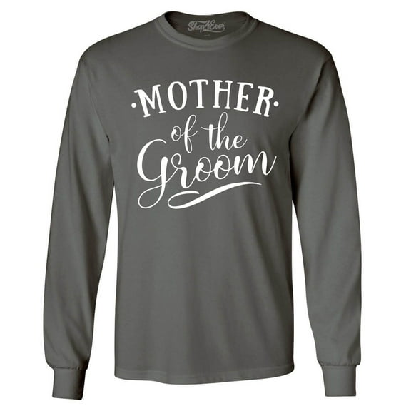 Shop4Ever Men's Mother of the Groom Wedding Long Sleeve Shirt Large Charcoal