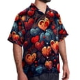 thumbnail image 2 of Love Men's Short Sleeve Beach Shirts Hawaiian Button Down Casual Summer Printed Unisex Top, 2 of 6