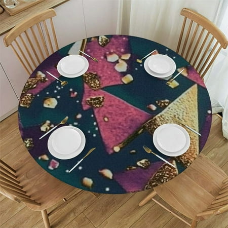 

Sheronv Fabric Pattern Design Round Table Cover | Stain Resistant & Washable | Perfect for Indoor Outdoor Kitchen Dining Wedding Parties | 100% Polyester Waterproof Fabric Tablecloths 38 -42