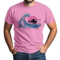 thumbnail image 2 of NAMTYQX Graphic Tees for Women Soft Patterned Round Neck Short Sleeve Baggy Hawaii mit Print Light Oversized Plus Size Blouses for Women Pink Size XL, 2 of 5
