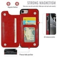 thumbnail image 3 of For iPhone 7 8 SE Wallet Case with Card Holder, PU Faux Leather Kickstand Card Slots Case, Double Magnetic Clasp and Durable Shockproof Cover, 3 of 8