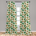 thumbnail image 5 of Ambesonne Avocado Curtains, Half Whole Tropical Fruits, Pair of 28"x95", Fern Green Pale Vermilion, 5 of 5