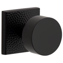 Viaggio Qadmhmclo_Prv_238 Quadrato Hammered Solid Brass Privacy Door Knob Set - Black