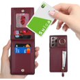 thumbnail image 3 of Samsung Galaxy Note 20 Ultra Case with Card Holder for Women, Galaxy Note 20 Ultra Phone Case Wallet with Credit Card with Ring Kickstand Zipper Slim Stand Case - Red Wine, 3 of 14