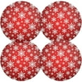 thumbnail image 2 of GZHJMY Christmas Snowflakes Round Placemats Non-Slip Washable Polyester Table Mats Set of 4 Heat Resistant Placemats for Kitchen Dining Table Decoration, 2 of 7