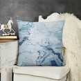 thumbnail image 2 of YINGXI  Marble Print Throw Pillow Cushion Cover, Soft Pastel Toned Abstract Wavy Pattern Ottoman Influences Image, Decorative Square Accent Pillow Case,Blue Grey 20x20in, 2 of 5