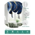 thumbnail image 2 of Marble Navy Blue Tie Up Curtains for Windows 63 Inch Length Balloon Curtains Kitchen Adjustable Balloon Window Shade Modern Golden Ombre Retro Fluid Art Tie Up Valance Bathroom Curtain Window 42"x63", 2 of 6
