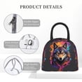 thumbnail image 4 of Fotbe Colorful Wolf Head Pattern Lunch Bag, Insulated Lunch Box, Small Leakproof Cooler Food Lunch Containers Reusable High Capacity Lunch Tote Bags for Work, Travel, Outdoor, 4 of 6