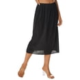 thumbnail image 3 of RUNQHUI Jupon Long en Satin pour Femme Demi-Jupon Jupe sous Robe Jupons Rallonge Demi-Jupons 75cm Noir TTG, 3 of 7