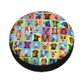 thumbnail image 3 of Balery Cute Dogs Collagetire Cover Waterproof Dust-Proof, Universal Spare Wheel Tire Cover For Trailer, Rv, Suv Truck And Vehicle Camper Accessories-17 Inch, 3 of 9