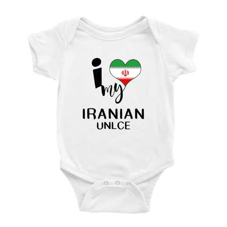 

I Heart My Iranian Unlce Iran Love Flag Baby One-Pieces (White 18-24 Months)