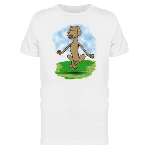 Cute Dog Meditation Cartoon Tee Men's -Image by Shutterstock