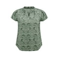 thumbnail image 4 of DARING DIVA Women's Plus V Neck Short Sleeve Flowy Casual Blouse 4X Gray Green, 4 of 5