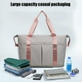 thumbnail image 4 of LACKUST Large Travel Tote, Expandable Gym Tote, Carry On Overnight, Trolley Sleeve, Wet Pocket, Travel Duffel Bags,Gray, 4 of 9