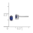 thumbnail image 2 of 14k White Gold Sapphire Earrings - Measures 5x3mm Wide, 2 of 2