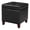 Black, variant on Faux Leather Storage Ottoman, 17.5" Square Cube Footstool for Living Room & Bedroom, Tufted Vanity Stool with Hinged Lid and Solid Wood Legs, Red