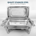 thumbnail image 3 of Jacgood Chafing Dish 8 Packs Stainless Steel Chafing Dishes 8 Quart Rectangular Chafer Complete Set Buffet Warmer Set for Catering Party, 3 of 6