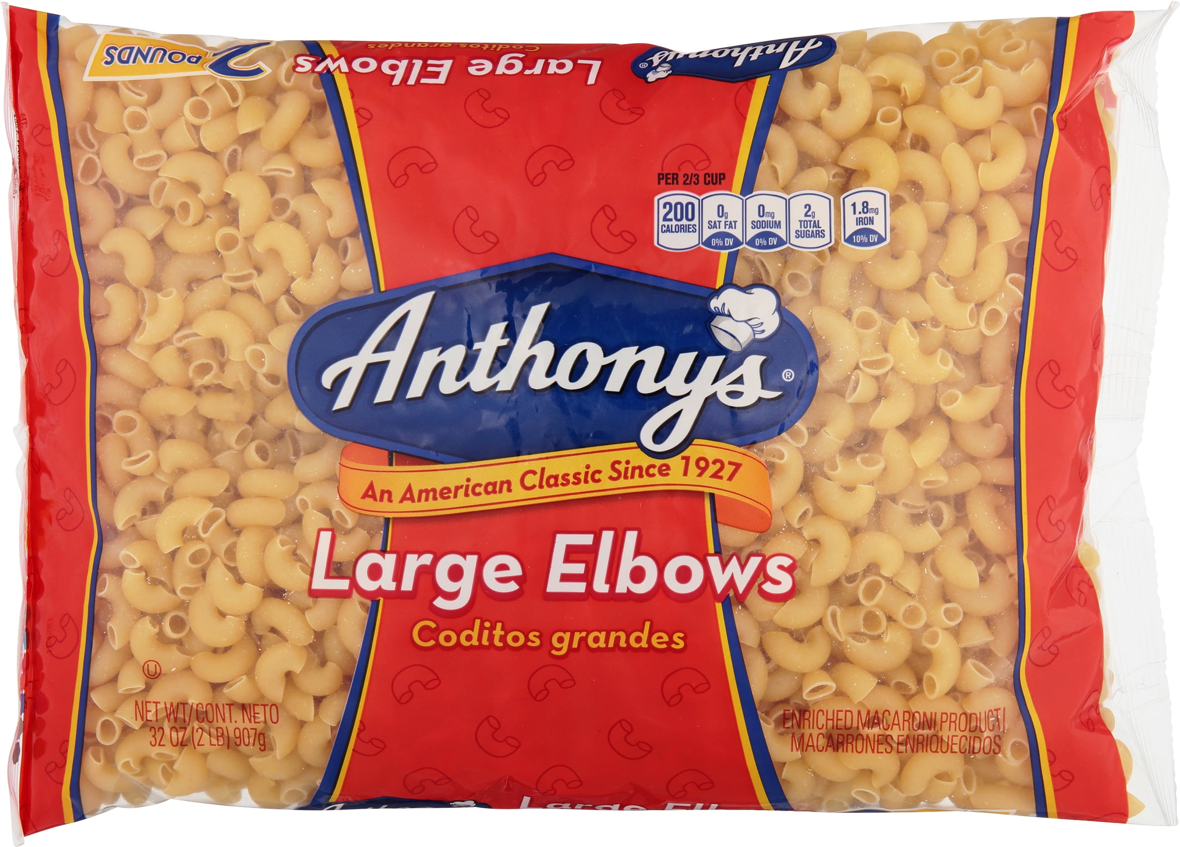 Anthony's Large Elbows Pasta, 12 oz
