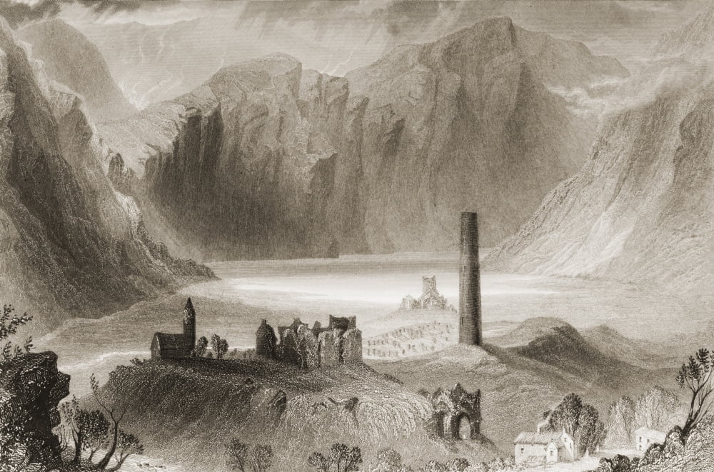Glendalough County Wicklow Ireland Drawn By WHBartlett Engraved By J T Willmore From The Scenery And Antiquities Of Ireland By NPWillis And JStirling CoyneIllustrated From Drawings By WHBartlett Publi
