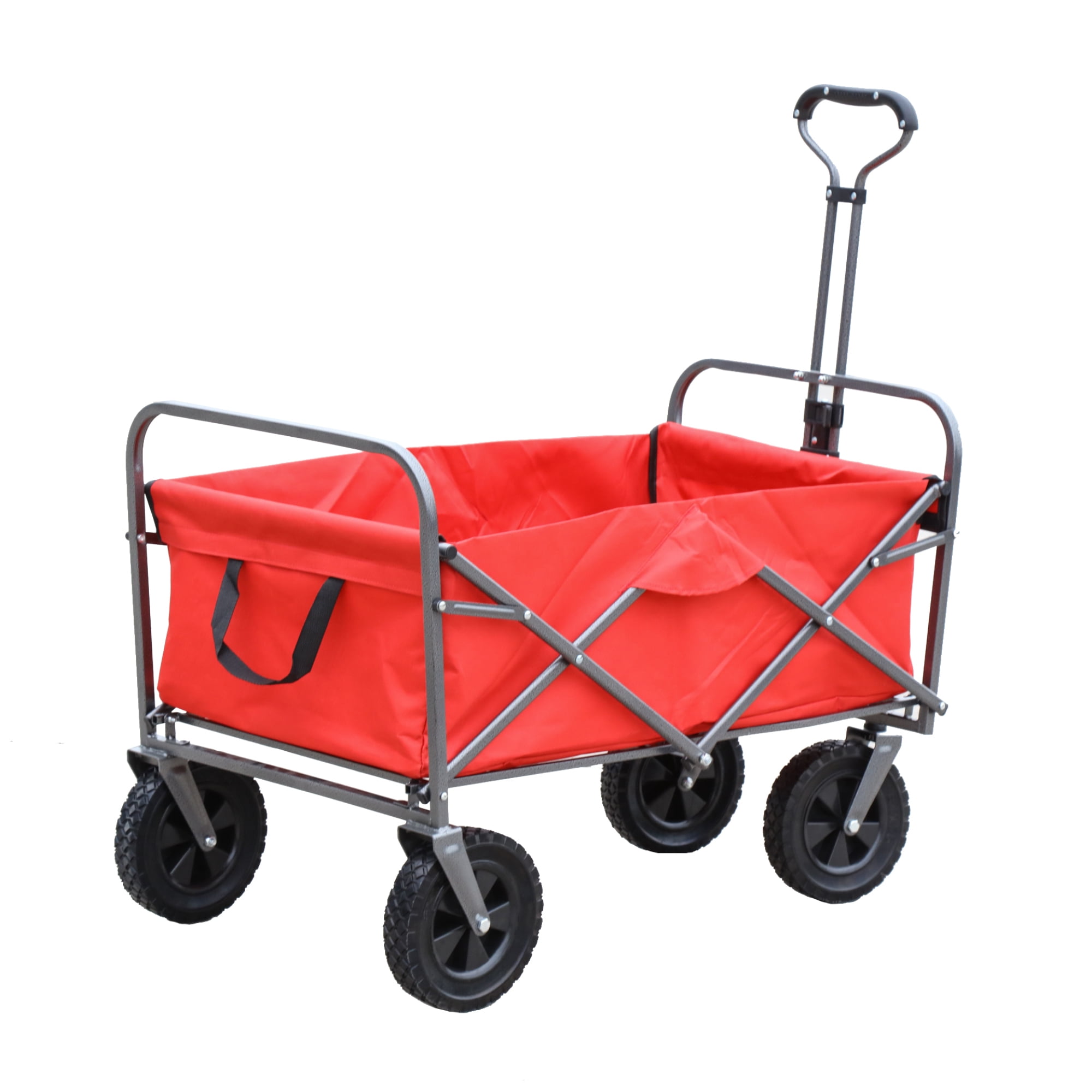 Utility Folding Wagon Outdoor Collapsible Cart Canopy Garden Beach