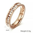 thumbnail image 6 of 4mm Titanium Steel Round CZ Band Women's Rose Gold Filled Wedding Ring Size 5-10, 6 of 8