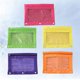 thumbnail image 4 of Estuche para lápices con cremallera transparente creativo de 5 uds., estuche para lápices de gran capacidad con tres orificios, estuche para lápices Oxford (amarillo, morado, naranja, rosado y verde), 4 of 5