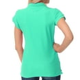 thumbnail image 3 of Basico Women Junior's Short Sleeve Slim Fit  Polo Shirt  100% Cotton, 3 of 4
