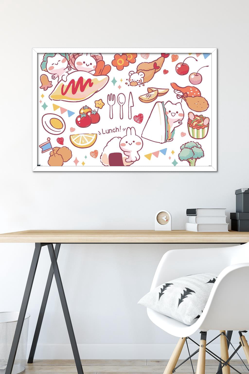 Mimi & Neko - Lunch Wall Poster, 22.375" x 34" Framed