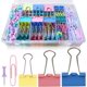 thumbnail image 1 of Clips de papel y clips de carpeta, juego de 240 clips de oficina de colores, pinzas de papel, clips de papel, tachuelas de pulgar, suministros, 1 of 4