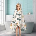 thumbnail image 6 of Beige Dinosaurs Rainbows Flowers Pattern Hooded Bath Towel，50"x30" for Ages 3 To 12 Kids, Quick Dry Lightweight Soft Microfiber Hood Beach Towel Cover Up for Kids, 6 of 7