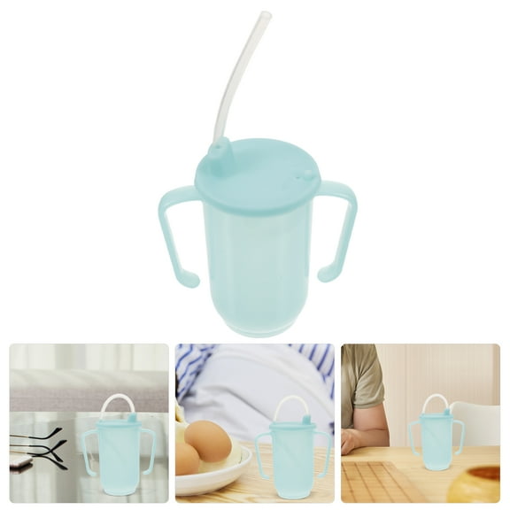 Soimiss Back to School Leak-Proof Feeding Cup for Elderly Drinking Cup Sky-Blue Plastic 1Set