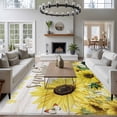 thumbnail image 3 of YOU ARE MY SUNSHINE Area Rugs 5x7 ft Sunflower Bee Wood Grain Washable Rug Non Slip Indoor Carpet Absorbent Floor Mat for Living Room Bedroom Dining Room, 3 of 9