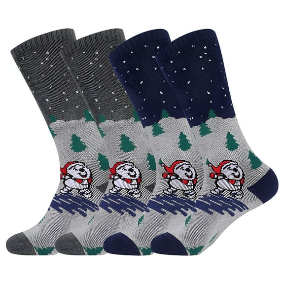 TELOLY 2 Pair Merino Wool Ski Socks Kids, Knee-high Warm Thermal Snowboard Skating Socks for Boys Girls Toddler