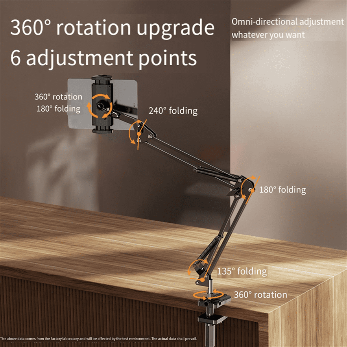 Mobile Phone Lazy Stand 360° Adjustable Bedside Tablet Holde 4-12.9Inches Mobile Phones Tablets Lazy Arm