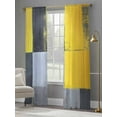 thumbnail image 4 of Abstract Street Art Sheer Curtains for Living Room Bedroom, Light-filtering Sheer Curtain, Grey Yellow Color Stitching Rod Pocket Voile Window Treatment Drapes, 52’’Wx84’’L, 2 Panels Set, 4 of 7
